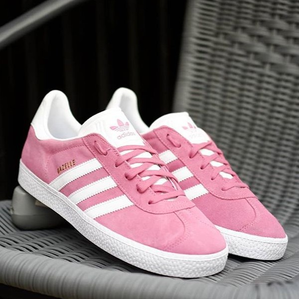 adidas gazelle pink and white