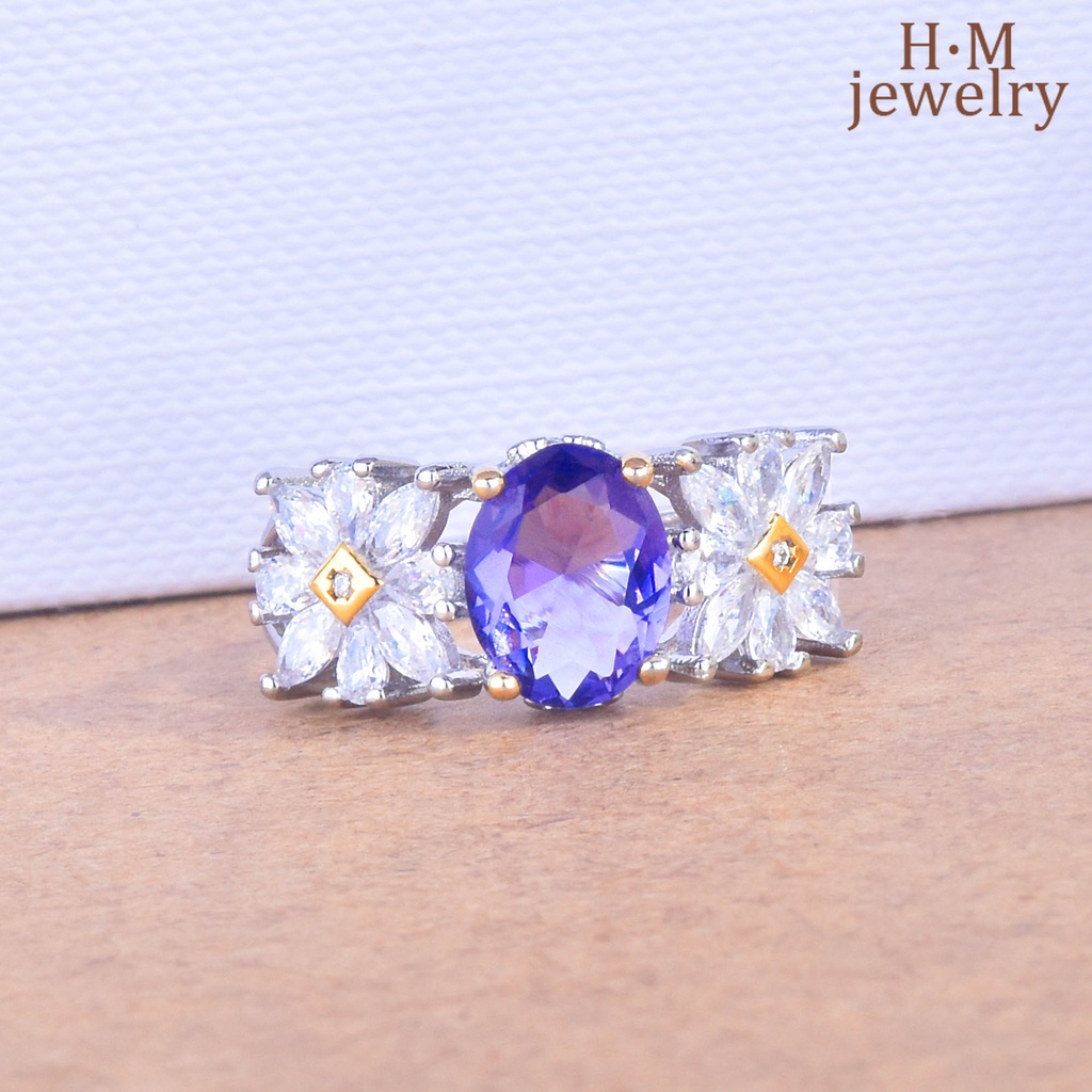 Cincin Desain Daisy Amethyst Natural