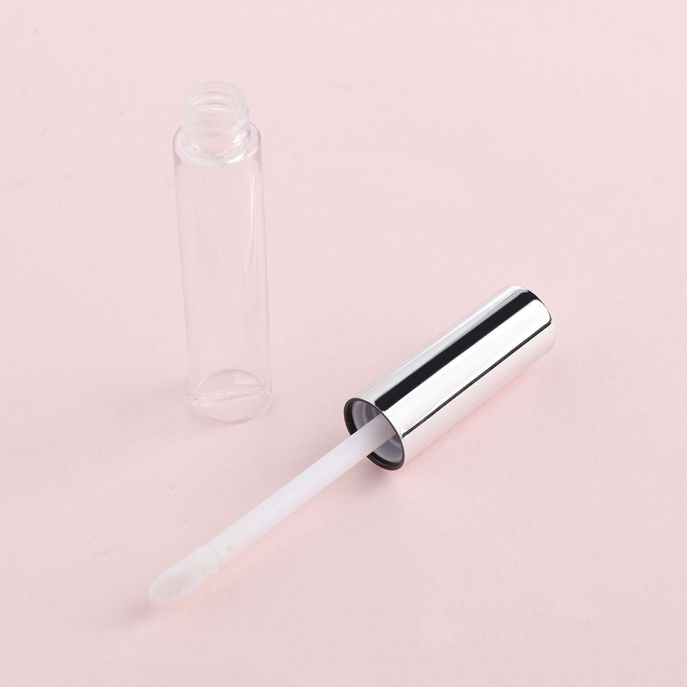 Preva 2/5Pcs Tabung Lip Gloss Dengan Kuas Portable Kosong Bening Ukuran Mini Botol Isi Ulang
