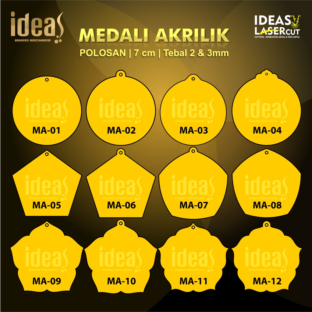 

BAHAN MEDALI WISUDA AKRILIK 7x7 CM POLOS TEBAL 2MM HARGA TERMURAH KUALITAS TERBAIK BISA COD