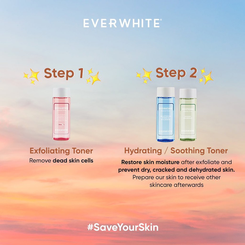 [BPOM] EVERWHITE Be Bright | Hydrating | Soothing | Exfoliating Essence Toner 100ml