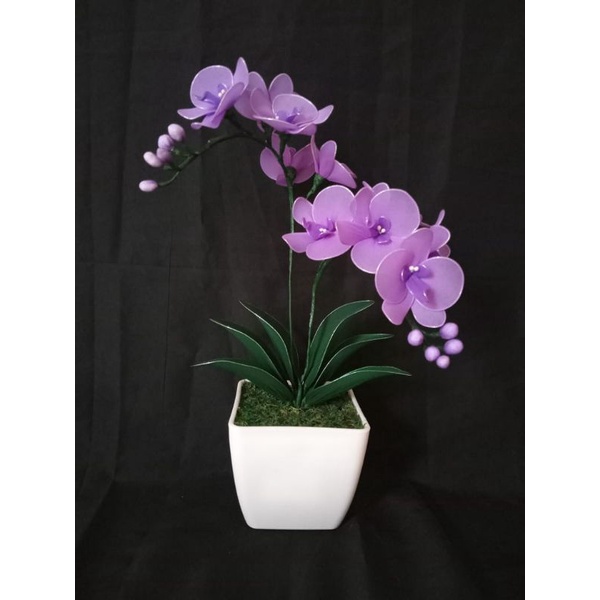 bunga hias bunga anggrek arfisial stoking handmad