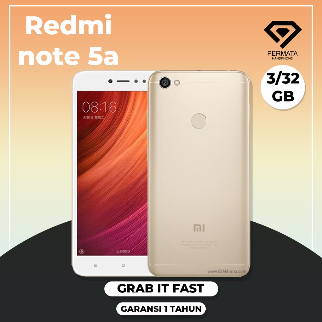 XIAOMI REDMI NOTE 5A 3/32GB GARANSI 1 BULAN SIM ALL OPERATOR IMEI AMAN TERMURAH BERKUALITAS