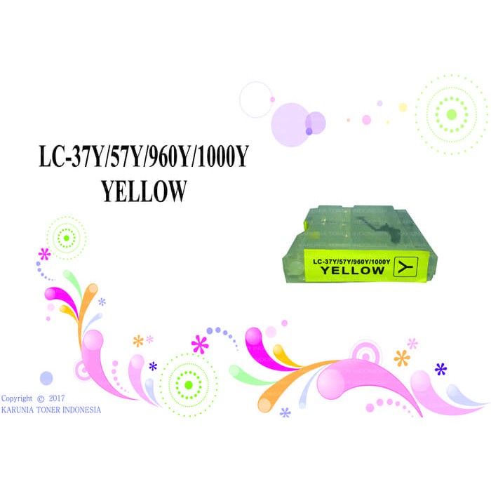Br0th3r Compatible InkjetEmpty Cartridge LC37 37Y 57Y 960Y 1000 YELLOW