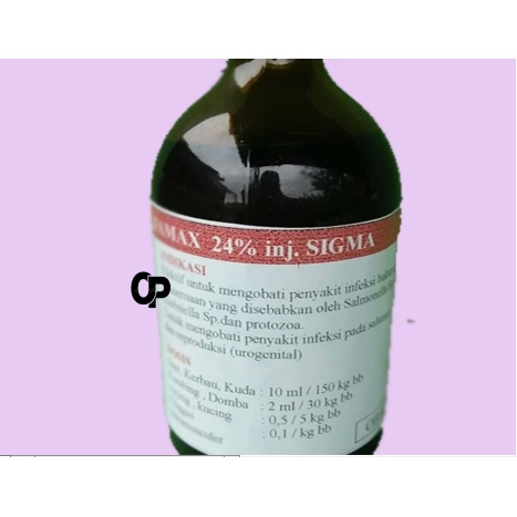 SULFAMAX 24% INJEK.OBAT HEWAN,MENCRET,DIARE,BERAK DARAH LENDIR.