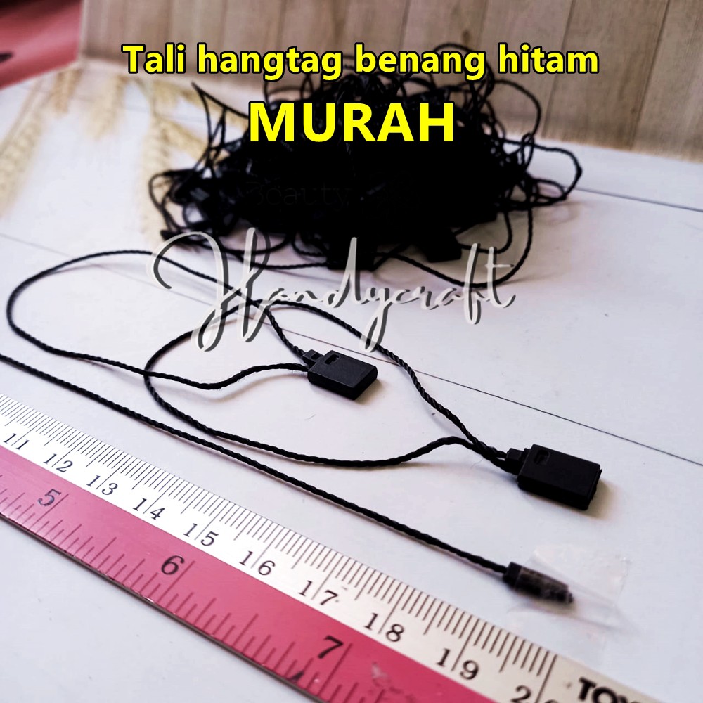 TALI HANGTAG LABEL HITAM BAJU BENANG MURAH ISI 100