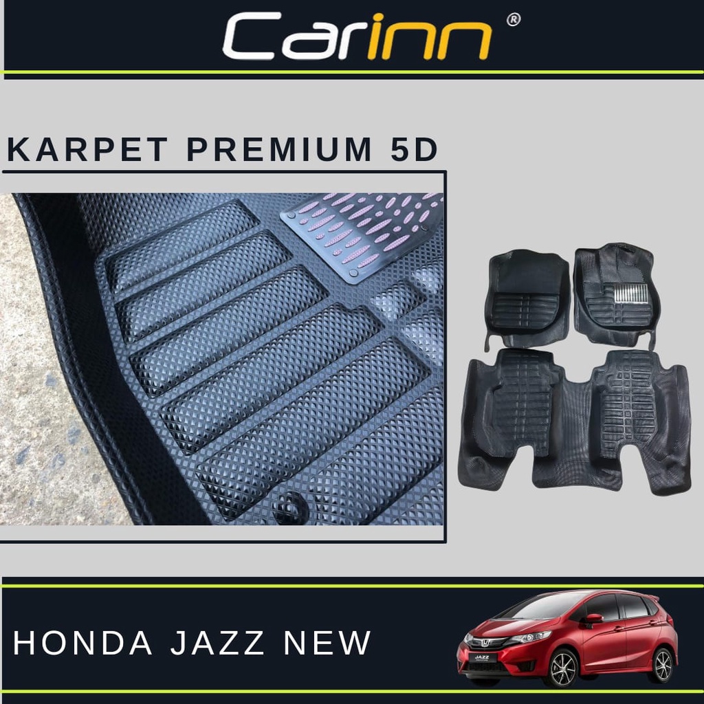 Carinn Premium Karpet Mangkok 5D Mobil Honda Jazz GK5 2015 2016 2017 2018 19 2020 2021 2 Baris