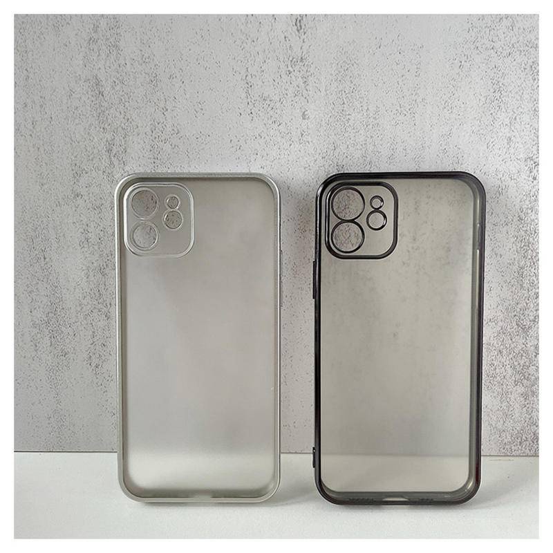 Soft Case Silikon Transparan Frosted Electroplating Untuk iPhone 13 12 11 Pro MAX Mini X XS MAX XR SE 2022 2020 6 6S 7 8 Plus