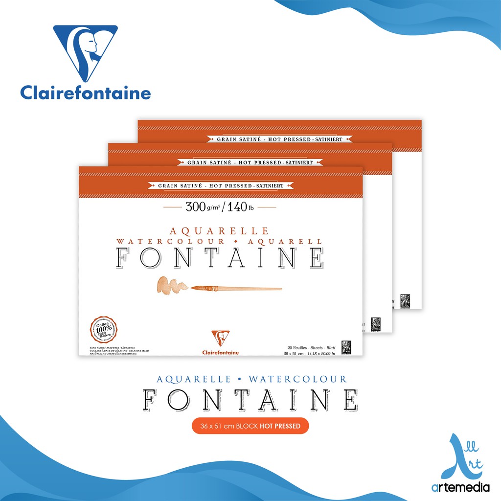 

Clairefontaine Fontaine Watercolor Pad 36x51cm Watercolor Paper Block