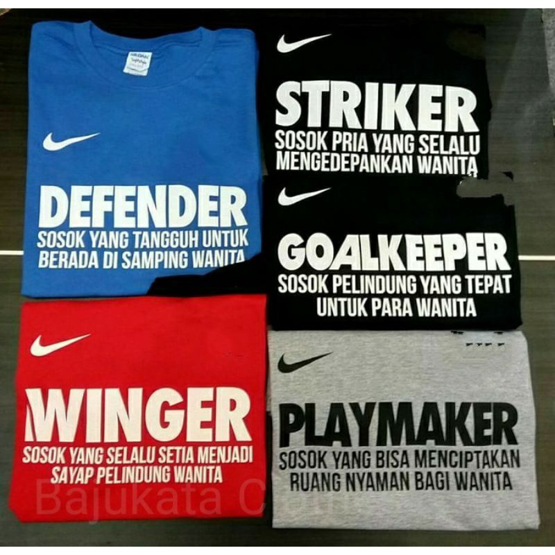 Kaos Baju Tshirt combed 30s Goalkeeper Defender Playmaker midfield cadangan midfielder