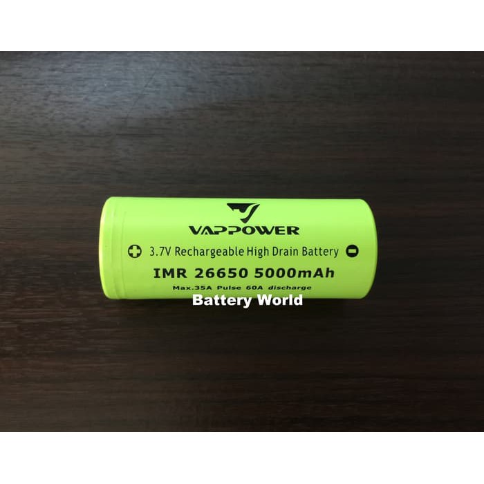 Promo Battery Baterai Batere 26650 Vappower 5000mAh 60A ORIGINAL (bukan AWT) terbaik
