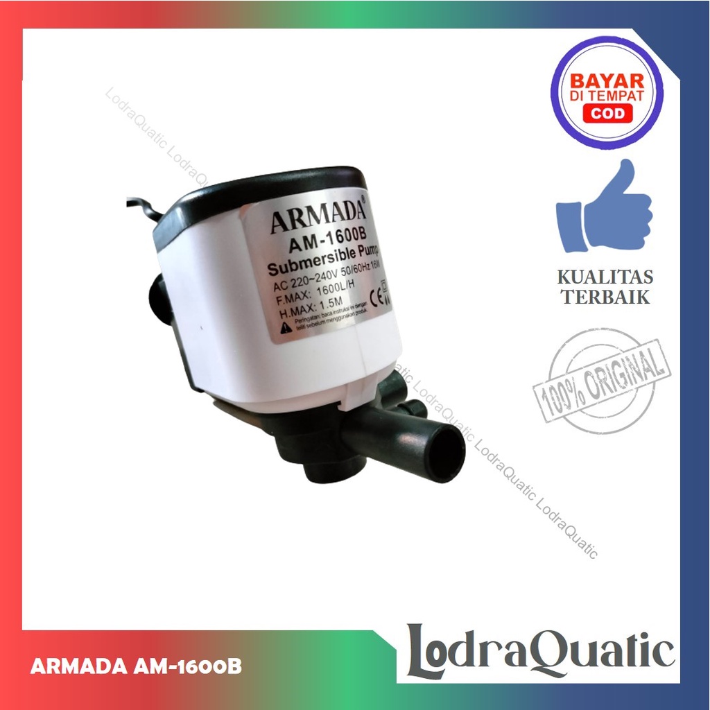 POMPA AIR AQUARIUM ARMADA SP 1600 B NAIK 1,2 METER FILTER AQUARIUM BESAR POMPA AIR HIDROPONIK AQUARIUM POMPA AQUARIUM 1600 POMPA CELUP AQUARIUM POWER HEAD AQUARIUM FILTER AQUARIUM FILTER KOLAM FILTER AQUASCAPE POMPA AIR 1600