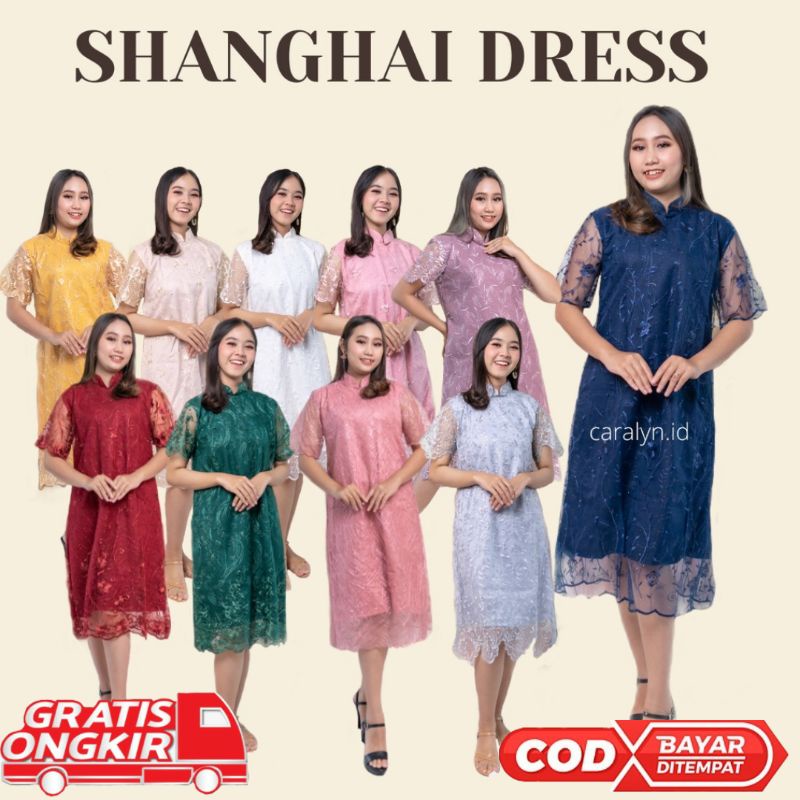 DRESS KONDANGAN WEDDING DRESS BRUKAT WANITA TERBARU 2022 MURAH SHANGHAI