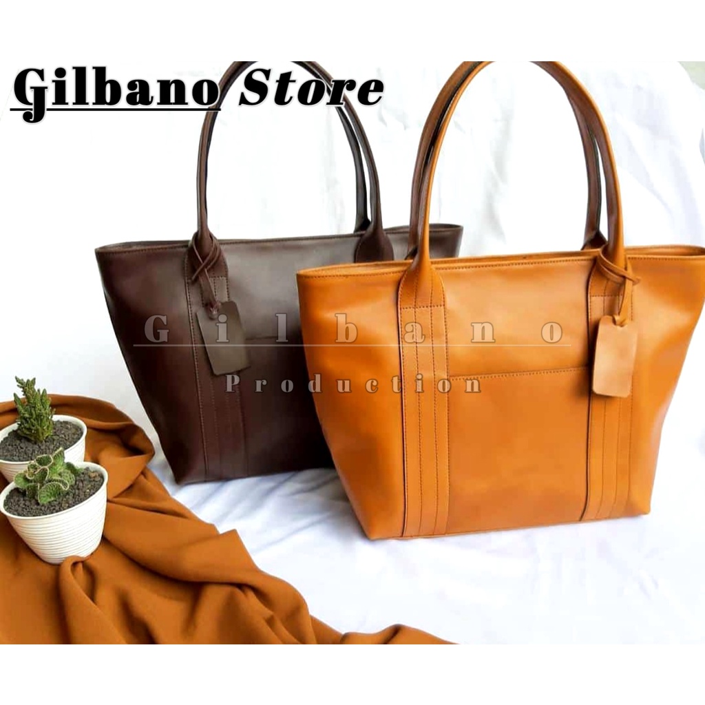 (Size L) TAS TOTE BAHAN PULL UP  KULIT ASLI GARUT TAS WANITA TAS PAPIRUT KULIT ASLI GARUT