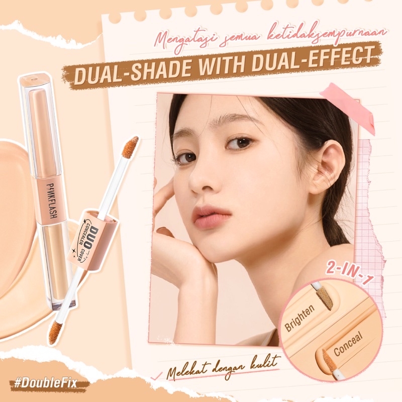 [BISA COD] PINKFLASH DoubleFix 2in1 Dual Shade Concealer - Concealer Pinkflash - Pinkflash Duo Cover Concealer