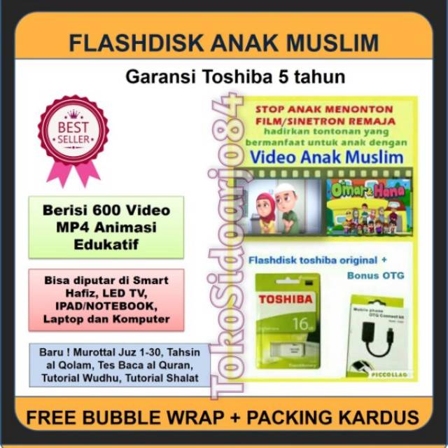 Paket Flashdisk Anak Muslim 16 Gb Video Edukasi Kartun Islami Flashdisc Flasdisk Toshiba Plus Otg Shopee Indonesia Diposting oleh unknown di 11.59. paket flashdisk anak muslim 16 gb video edukasi kartun islami flashdisc flasdisk toshiba plus otg