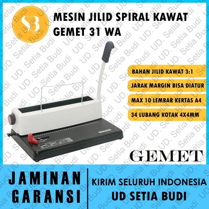 

Mesin Jilid Spiral Plastik GEMET 31 WA Asli dan Bergaransi