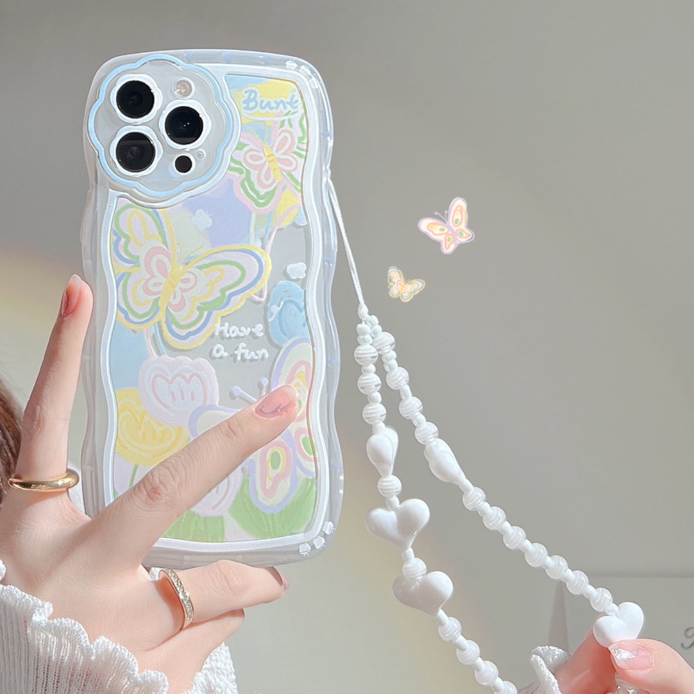 Case Pelindung Transparan Motif Bunga Kupu-Kupu Untuk Iphone 14 11 8 7 Plus SE2 XS XR 12 13 PRO MAX