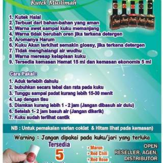 Kutek Henna Halal  Kutex Henna Kutek Sholat  Pewarna Kuku  