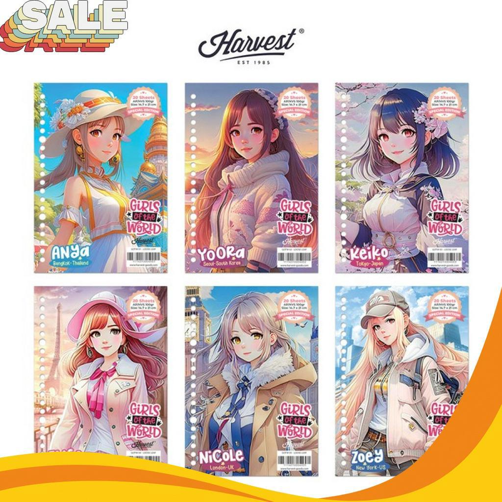 

MURAHMERIAH Loose Leaf Kertas Binder Harvest A5 Girls of The World Paket isi 6