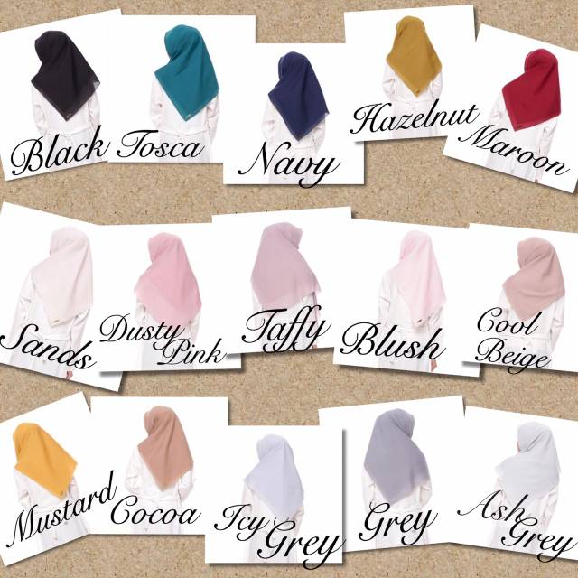 Jilbab Segiempat Polos Laser Cutting