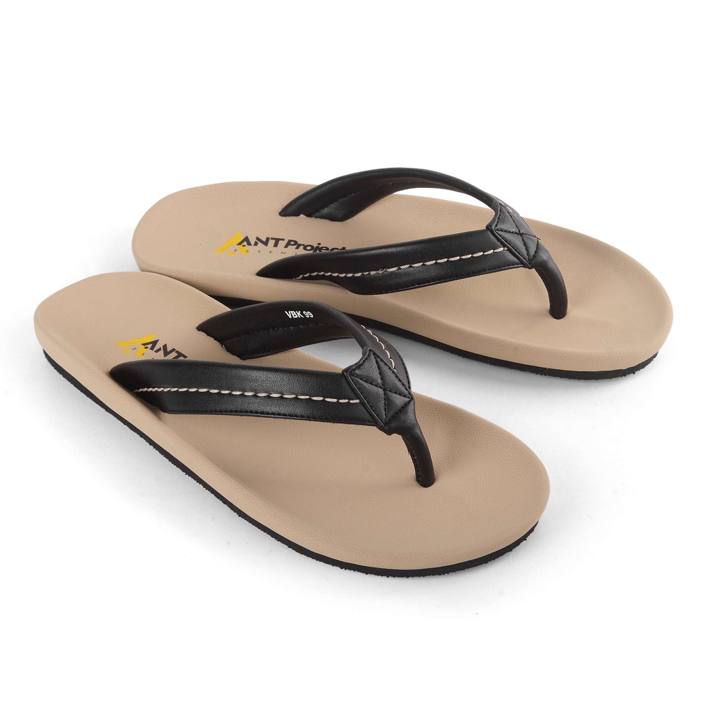 Sandal Pria Casual Original Distro Sendal Jepit Pria Distro Santai Simple Minimalis Hitam