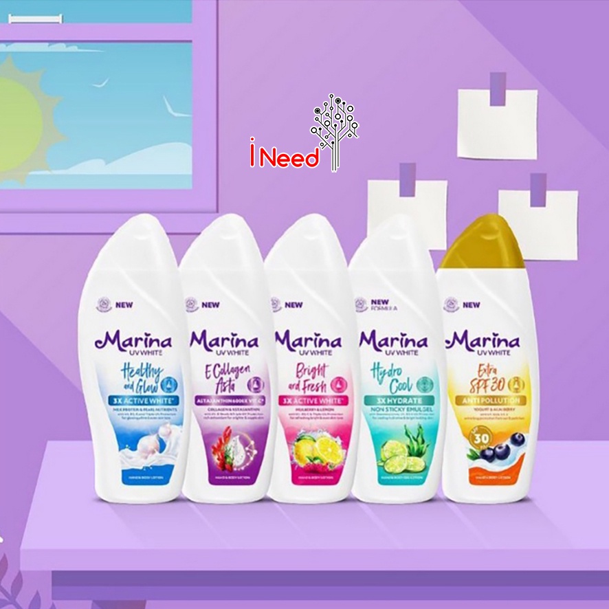 (INEED) Marina HBL Uv White 92ml, 185ml, | Hand Body Lotion