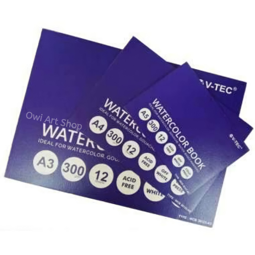 

Sketchbook Watercolor V-TEC A5 / A4 / A3 300 gsm - Buku Gambar Cat Air - Watercolor Book Pad