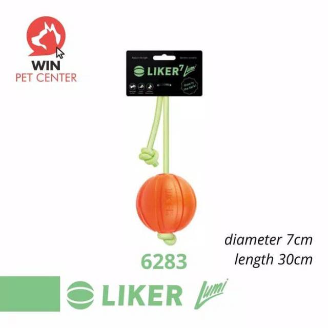 Mainan Anjing LIKER LUMI 6283 - Diameter 7cm - Dog Ball Toy - mainan hewan