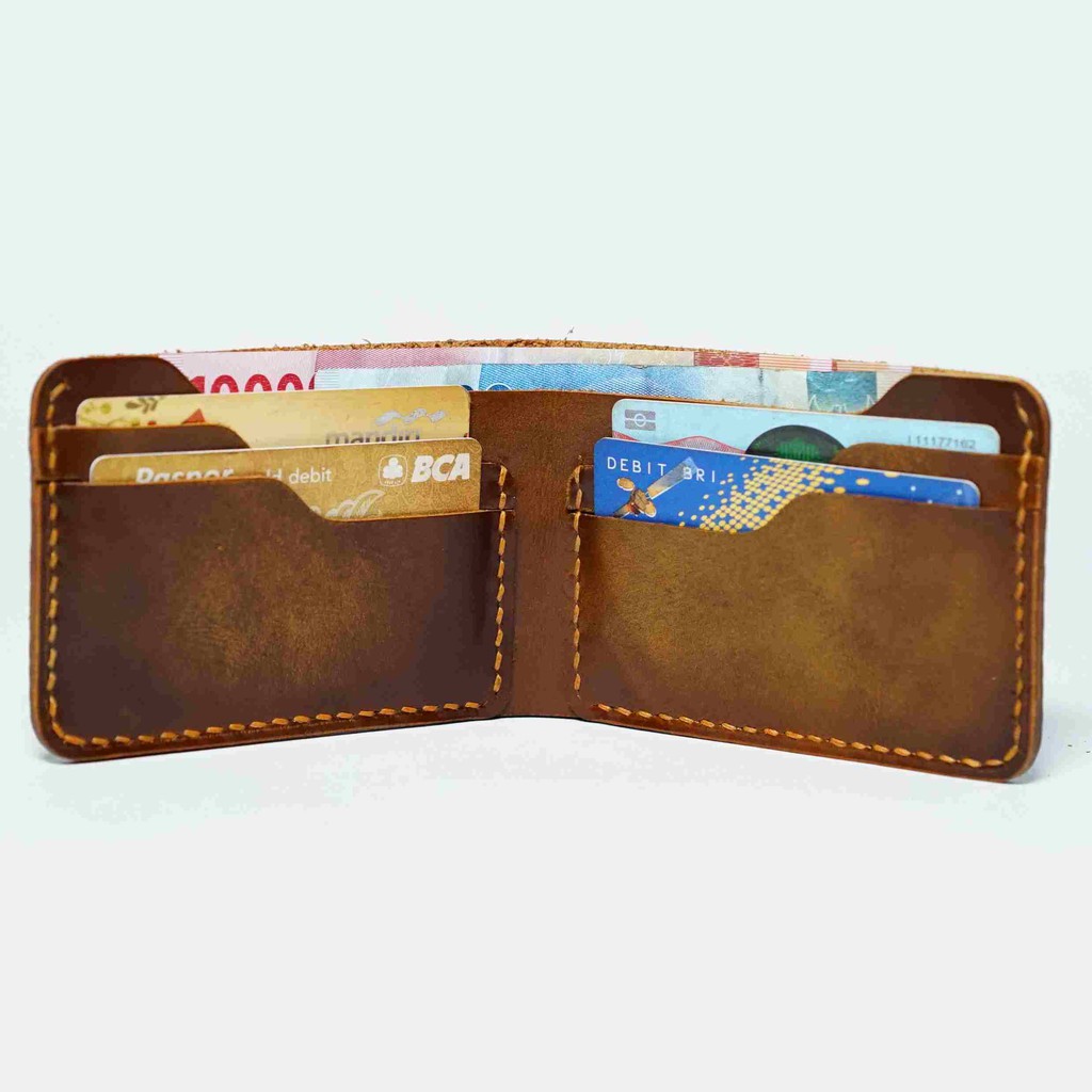 Dompet Kulit Pria Original Handmade-Dompet Kulit Sapi Asli Slim Ekslusive