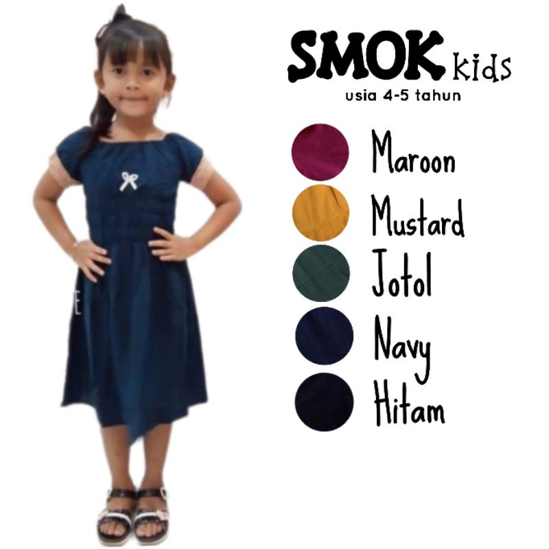 [Fashion Anak] Daster arab anak SMOK santung rayon