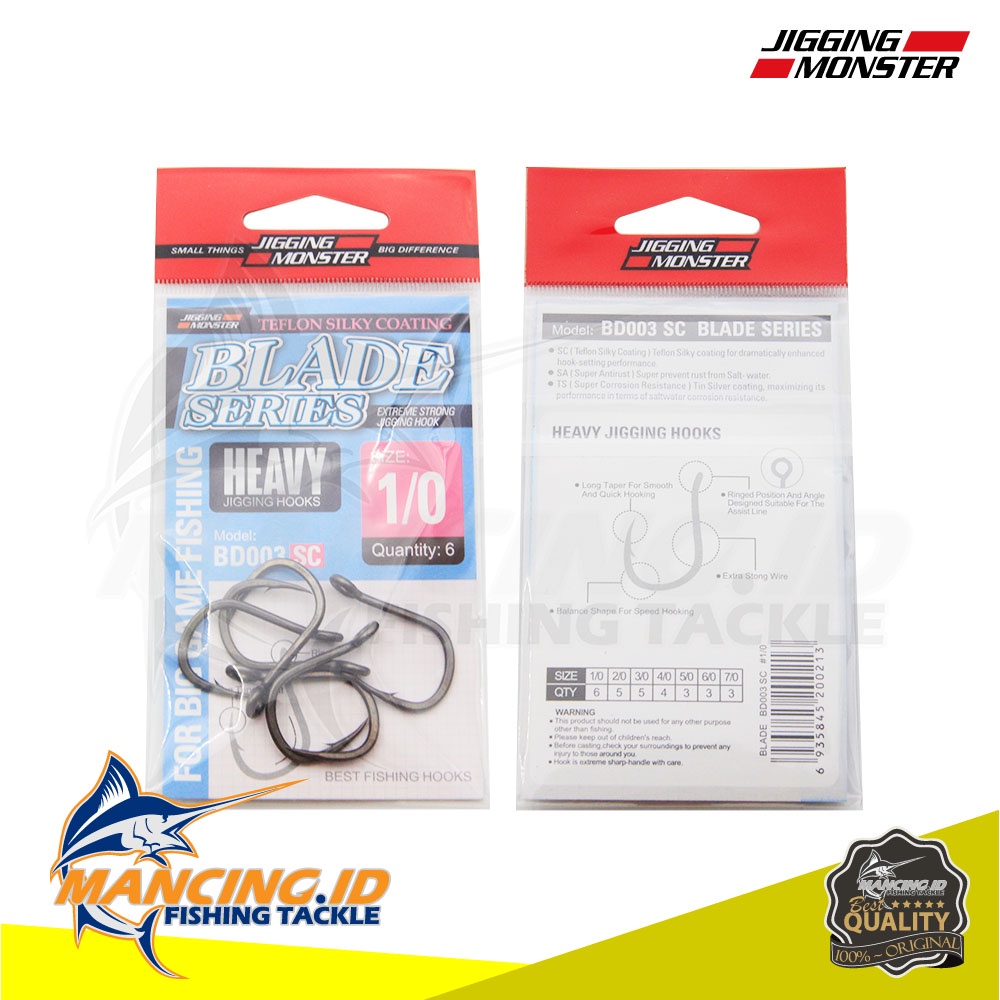 Jigging Monster Gladiator Jigging Hook BD003-SC Kail Pancing Laut