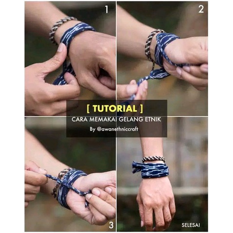 GELANG TENUN ETNIK 2 LILIT / Gelang Kain Etnik Motif Panjang