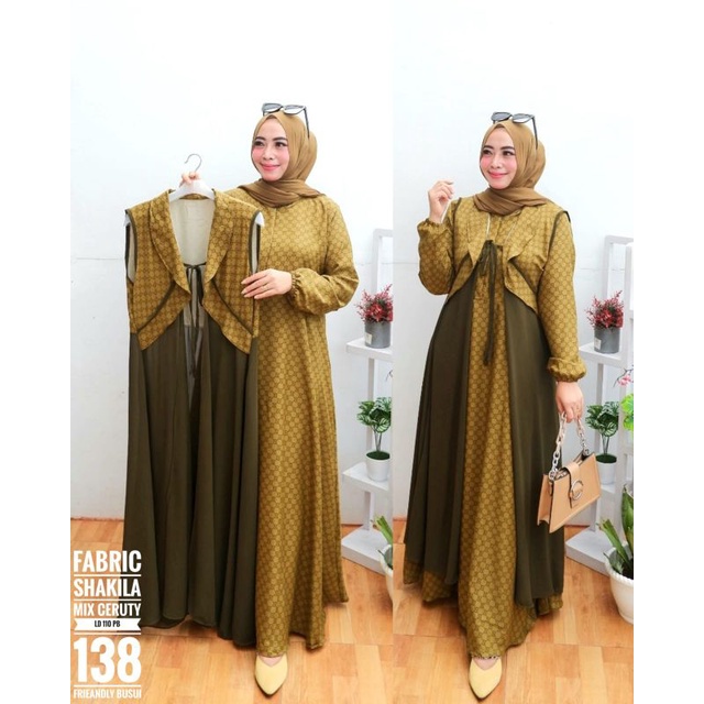 GAMIS JUMBO GAMIS SHAKILA PREMIUM MIX OUTHER CERUTY BABY DOLL IMPORT GAKIS MOTIF GUCCI MUAT BB 85KG 