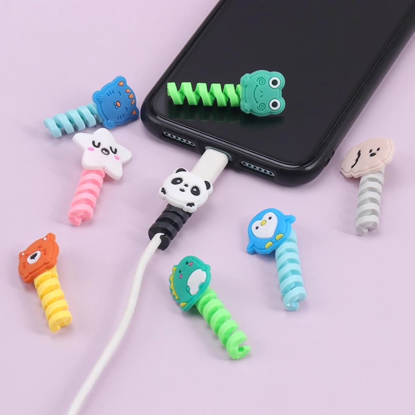 Hot Sale/Kartun Lucu Pelindung Kabel Organizer Silikon Lembut Bobbin Winder Wire Cord Cover Untuk USB Earphone Cable Data Line Protectors