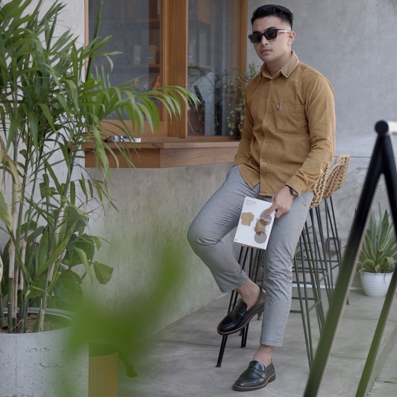 Sepatu Casual Pria Formal Pascal Black by Oxwalker Pantofel Kerja Kantor