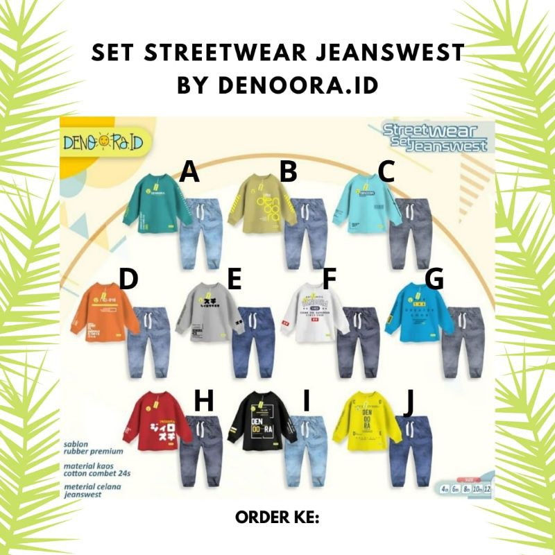Street wear set jeanswest 4 sampe 12 thn By Denora.id