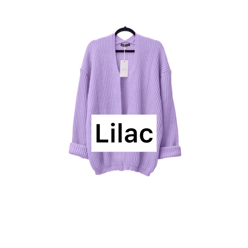 KARDIGAN RAJUT WANITA OVERSIZED / LOOCY POCKET CARDIE OVERSIZED PREMIUM-Lilac