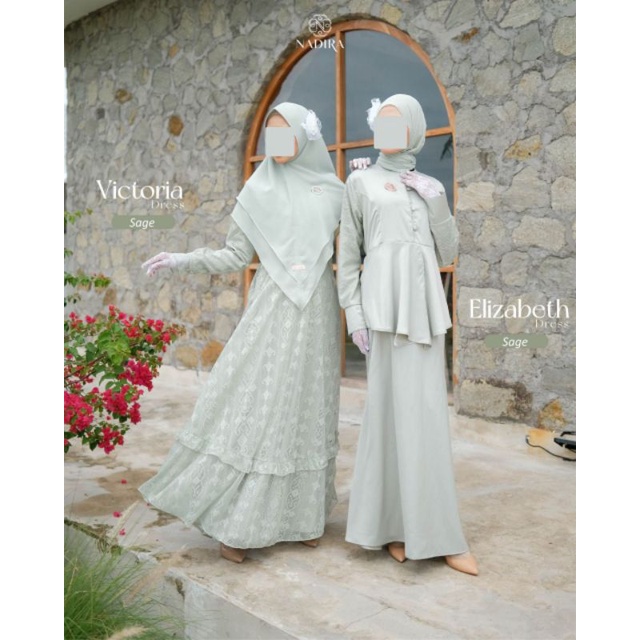 OPEN PRE ORDER Elizabeth dan Victoria | By Nadira ORI | gamis pesta full brokat busui friendly gamis