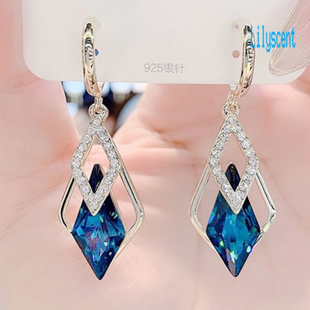 Ls Anting Tusuk Gantung Bentuk Geometri Bahan Alloy Anti Oksidasi Untuk Wanita