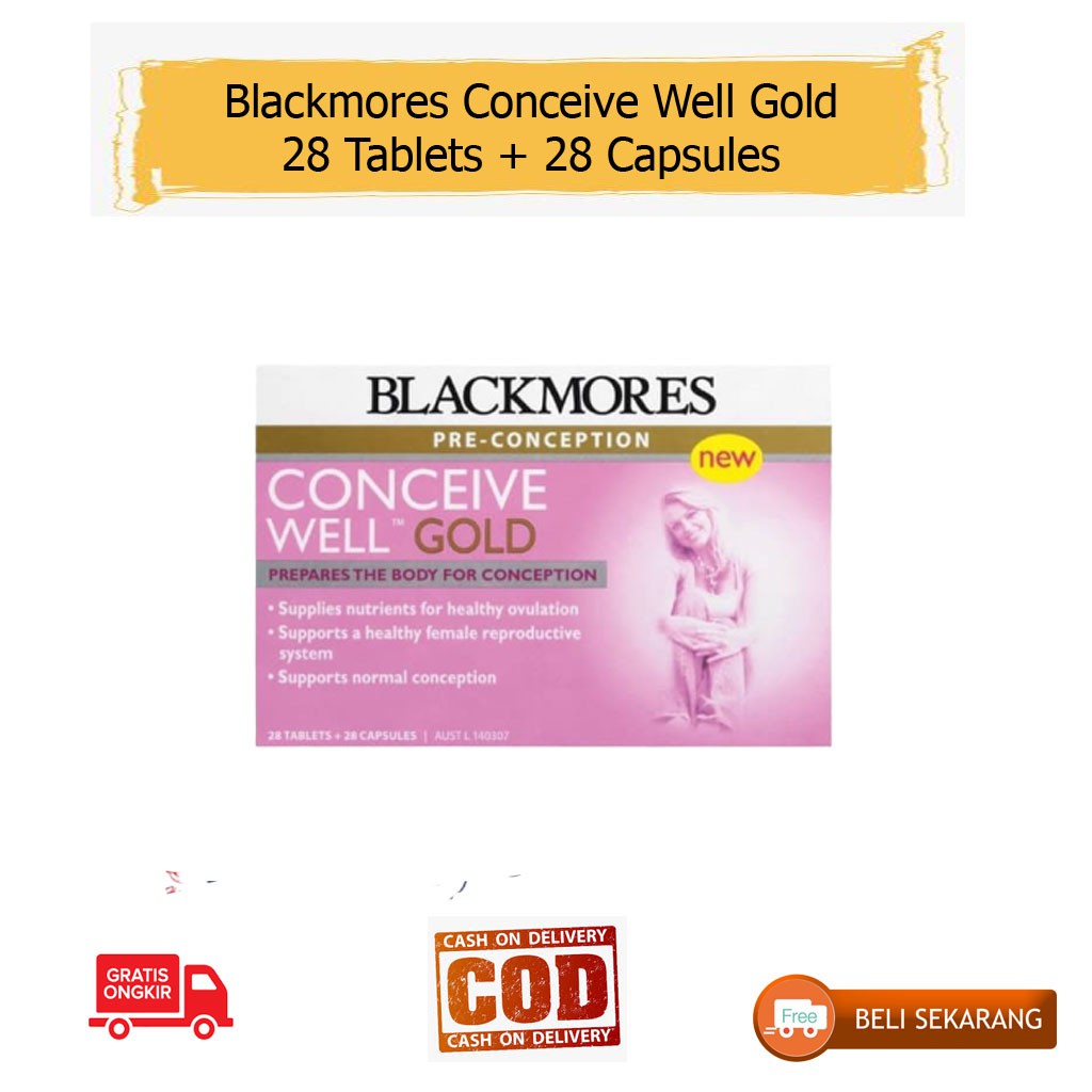 6 Ready Stock - Blackmores Conceive Well Gold 28 Tablets  28 Capsules Vitamin Omega 3 Janin Minyak Ikan Health Zat Besi Terbagus Y4W9O0K4U6 Pregnancy Import Dewasa