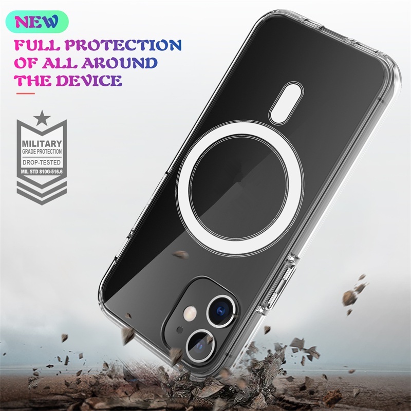 Case Bahan Akrilik Transparan Dengan Magnet Untuk Iphone 11 12 13 14 Pro Max Plus X Xs Max Xr 12 13 Mini