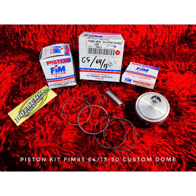 PISTON KIT FIM85 DIAMETER 64 PIN 13 CUSTOM DOME - BOYRENK RACING CONCEPT