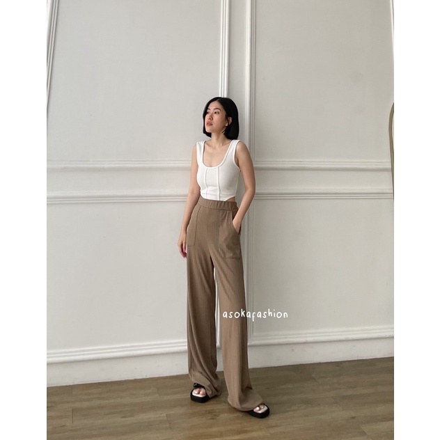 ASOKA Selena Pants 1104 - Cullote Knit - Celana Kulot Wanita