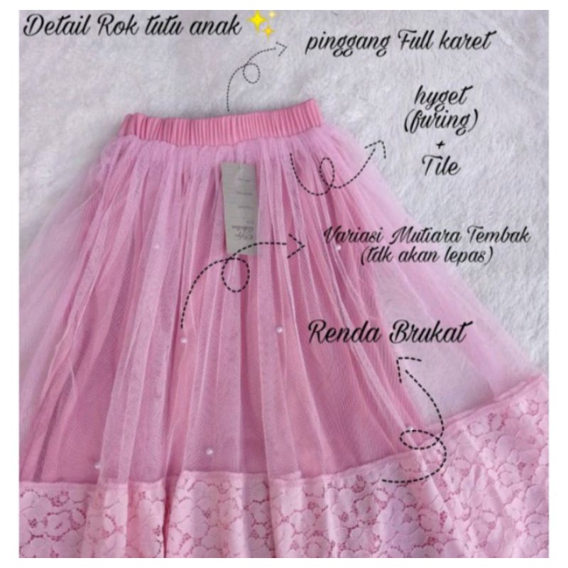 Rok Tutu Mutiara brokat anak // Rok tutu anak 4-10th // Rok Renda Anak