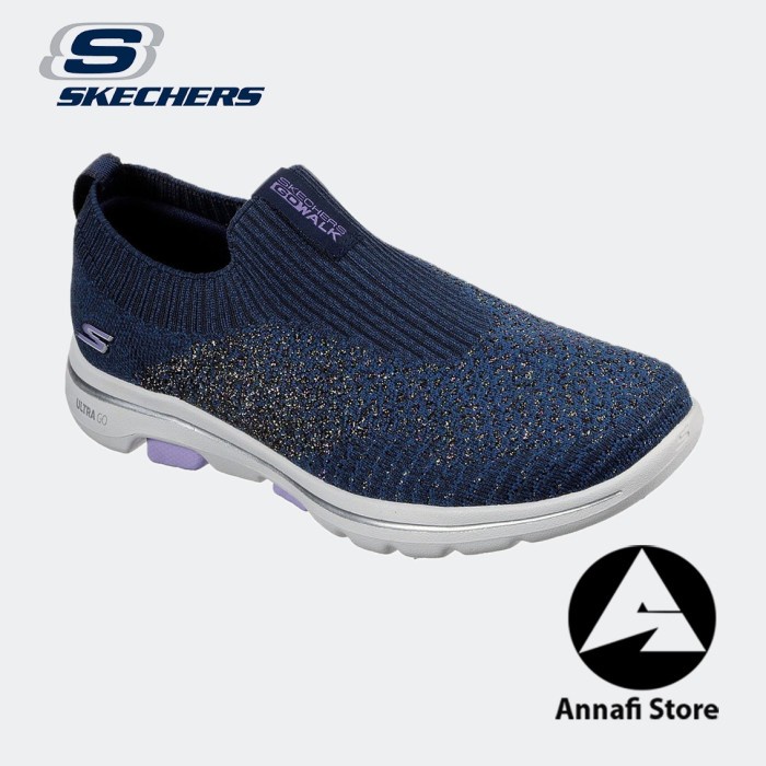 JUAL SEPATU SNEAKRES WANITA SKECHERS GO WALK 5 ENLIGHTEN 15915-NVMT - NAVY