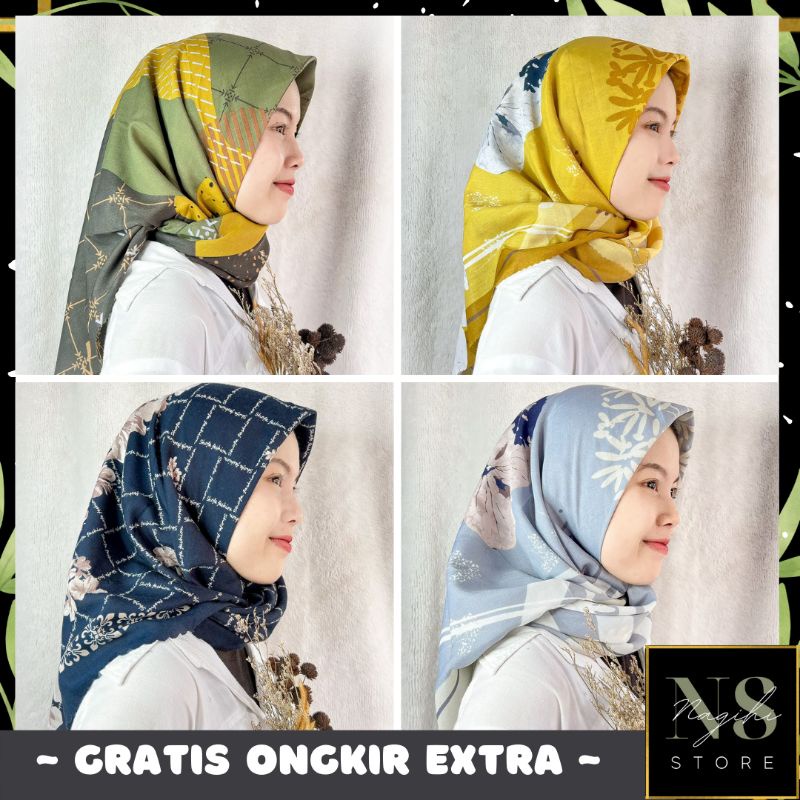 ✨NAGIHI✨ VOAL MOTIF PREMIUM / HIJAB SEGIEMPAT / VOAL MOTIF