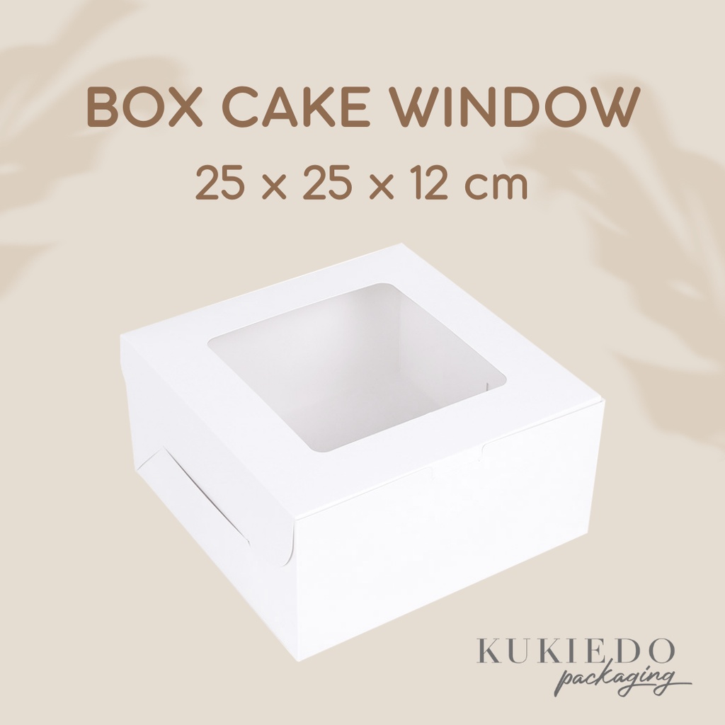 

Box Jendela 25 x 25 x 12 cm | White Cake Window Box | Packaging Kue Tart, Cake, Souvenir, Serbaguna, Hampers, Snack