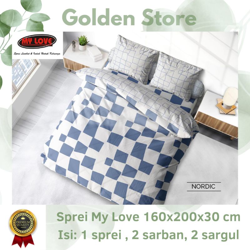 Sprei My Love 160x200x30 Motif Nordic