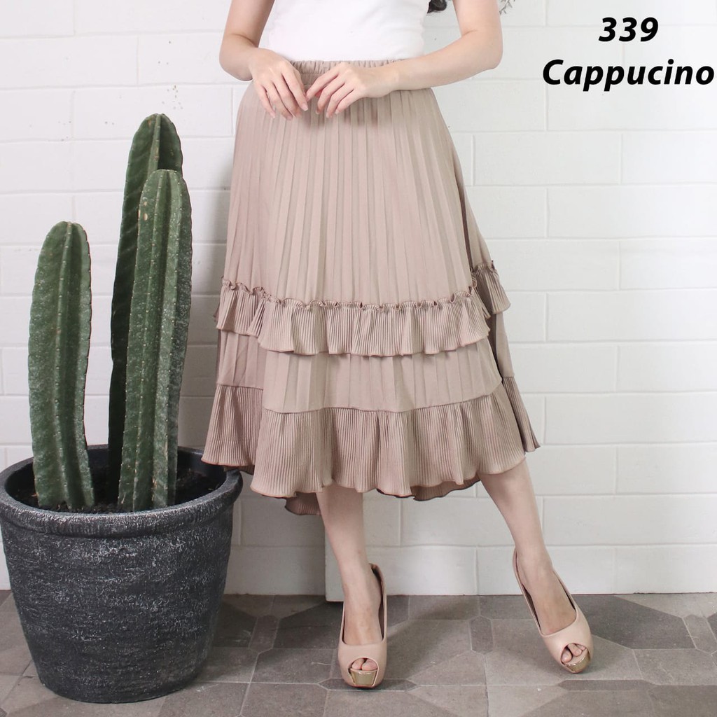 ROK PLISKET MURAH 339 LUVALINE PRISKET PANJANG PLEATED 